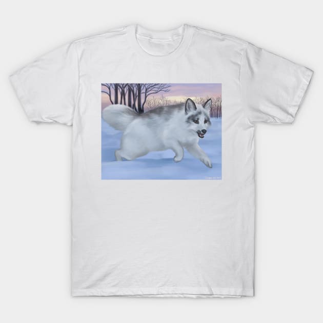 Frolicking Marble Fox T-Shirt by AlanaReneArt